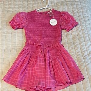 Storia Pink Checkered Romper